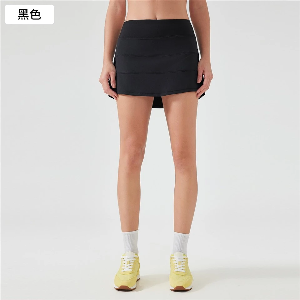 Women's Quick-Dry Sports Skirt With Back Pocket Two-Piece Tennis Skirt Anti-Peek For Yoga Gym & Workout