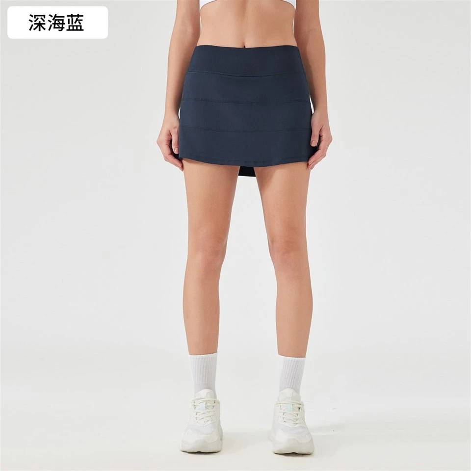 Women's Quick-Dry Sports Skirt With Back Pocket Two-Piece Tennis Skirt Anti-Peek For Yoga Gym & Workout